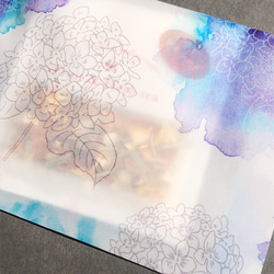 淡いろ紫陽花のラッピングペーパー A4×5枚 5枚目の画像