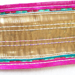 55cm インド刺繍 リボン ブレード 96 ピンク ☆エスニック 7枚目の画像
