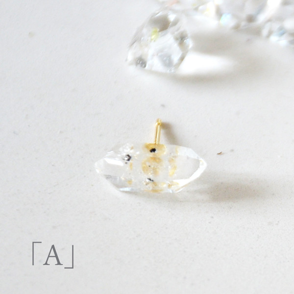 K18  ハーキマー シングルピアス  イエローゴールド  CA026