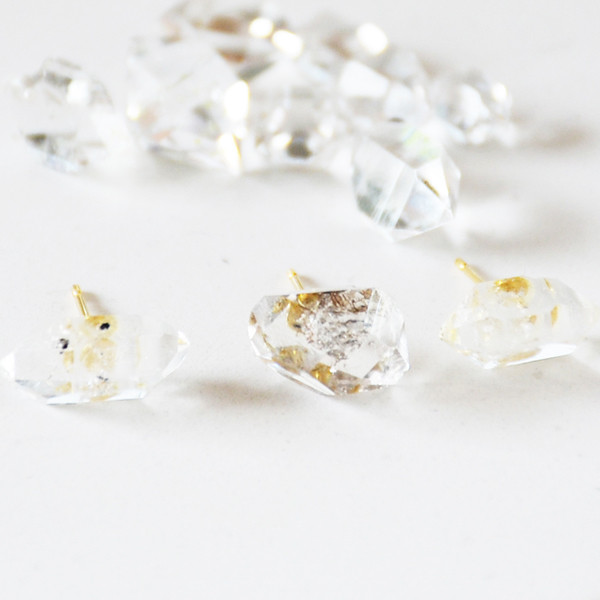 K18  ハーキマー シングルピアス  イエローゴールド  CA026