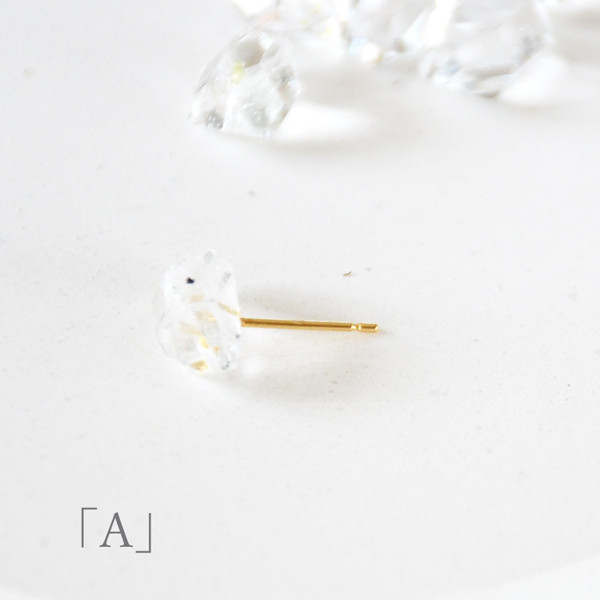 K18  ハーキマー シングルピアス  イエローゴールド  CA026