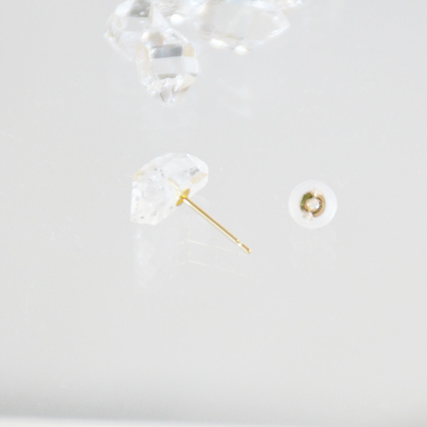 K18  ハーキマー シングルピアス  イエローゴールド  CA026