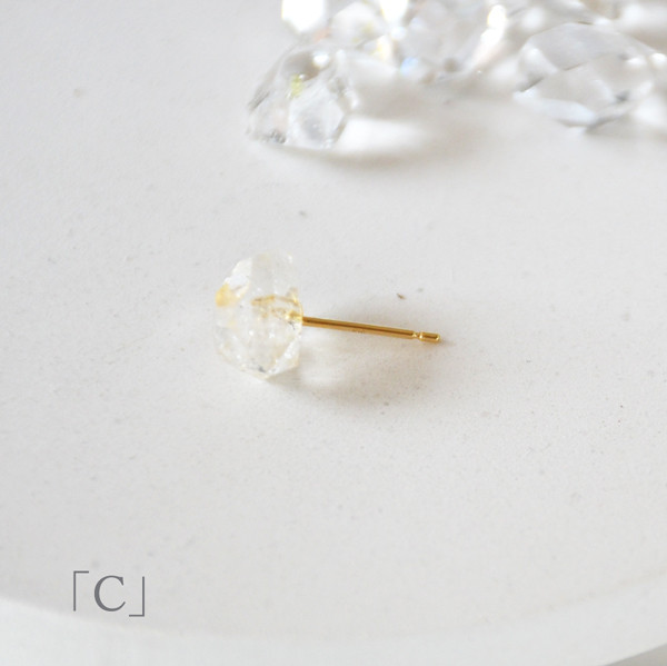 K18  ハーキマー シングルピアス  イエローゴールド  CA026