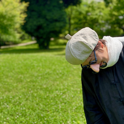 春夏の涼しいベレー帽 リネン100％　サイズ調整可能　キナリ【受注製作】【送料無料】 5枚目の画像