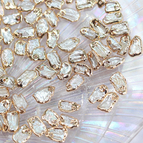 天然淡水パール バロックパール 穴あき チャーム ビーズ アクセサリー