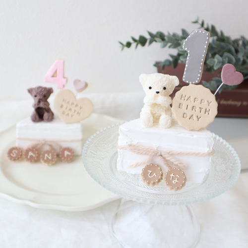数量限定♡くまさんミニ三角クレイケーキ☆誕生日ケーキ ミニ 数量限定♡くまさんミニ三角クレイケーキ☆誕生日ケーキ ミニ