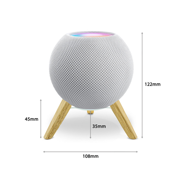 100%純木無垢材のApple HomePod mini用スタンド ホワイトオーク 7枚目の画像