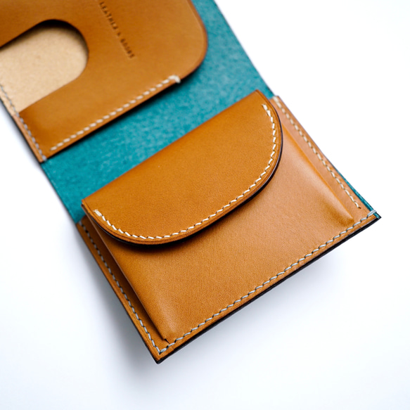 flap mini wallet [ pueblo Turkey Blue ] ミニ財布 コンパクトウォレット 13枚目の画像