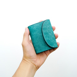 flap mini wallet [ pueblo Turkey Blue ] ミニ財布 コンパクトウォレット 7枚目の画像