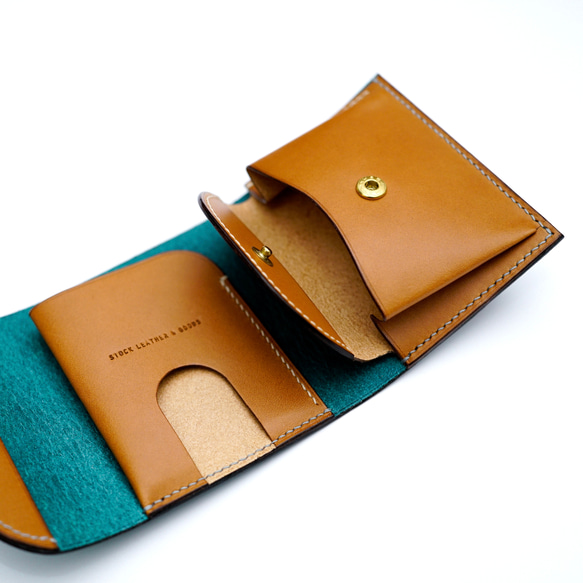flap mini wallet [ pueblo Turkey Blue ] ミニ財布 コンパクトウォレット 15枚目の画像