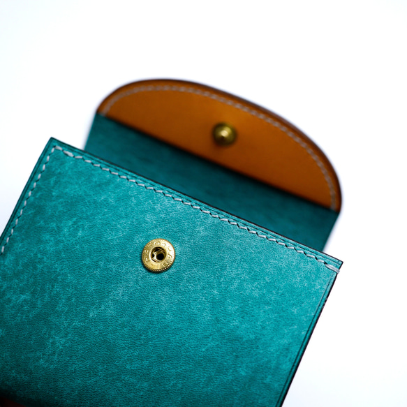 flap mini wallet [ pueblo Turkey Blue ] ミニ財布 コンパクトウォレット 9枚目の画像