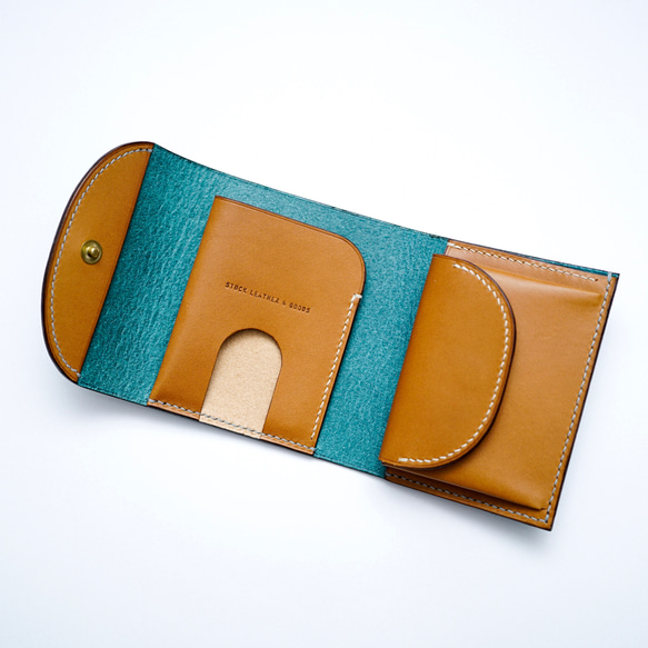 flap mini wallet [ pueblo Turkey Blue ] ミニ財布 コンパクトウォレット 10枚目の画像