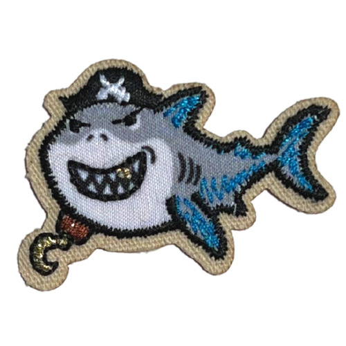 海賊シャークワッペン 幼稚園 保育園 小学校 ハンドメイド 入園入学
