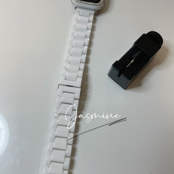 【再入荷】Apple Watch ジルコンニアケース　セラミックベルト　セット ホワイト 6枚目の画像