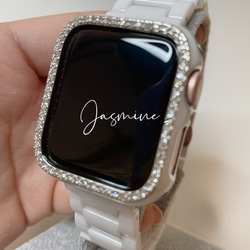 【再入荷】Apple Watch ジルコンニアケース　セラミックベルト　セット ホワイト 4枚目の画像