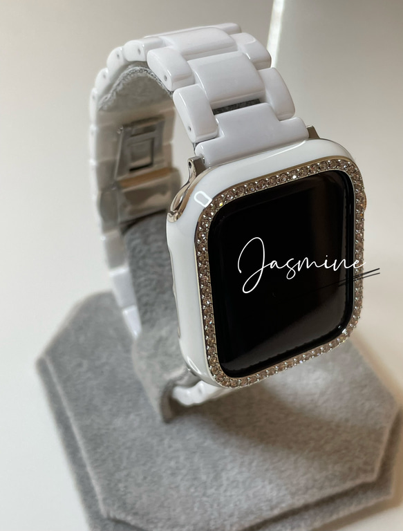 【再入荷】Apple Watch ジルコンニアケース　セラミックベルト　セット ホワイト 3枚目の画像