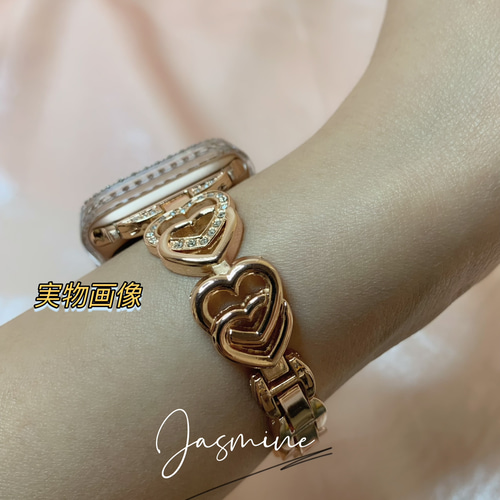 Anne ★ハート柄チェーンApple Watchバンドローズゴールド Anne Klein☆ハート柄チェーンApple Watchバンドローズゴールド