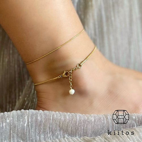 つけっぱなし！OK♪ 316L サージカルステンレス アンクレット スネーク