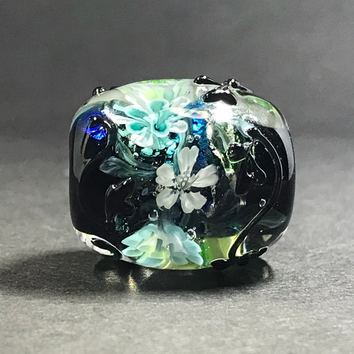 とんぼ玉 とんぼ玉 楕円 NKT08 約25.5×17mm 青×紫 【2ヶ入】 - ホルダーマート