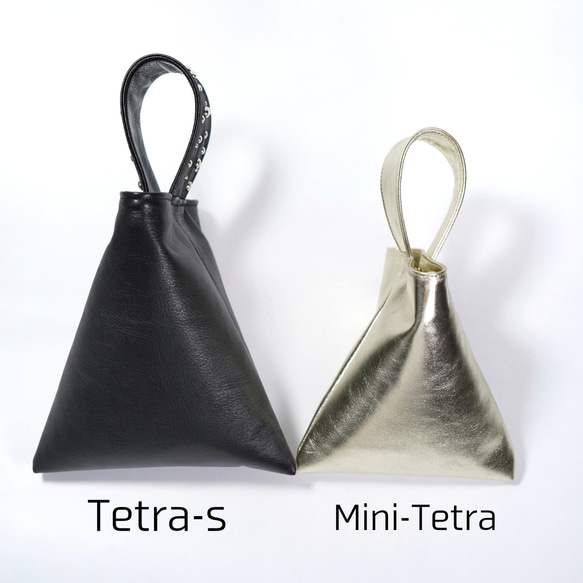 【Mini-Tetra】Silver　ミニバッグ　テトラバッグ　三角バッグ 9枚目の画像