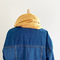 柔軟 ♪ 黃色圍巾 100% 棉雙層包裹長日本製造 第5張的照片
