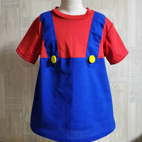 100〜140サイズ Tシャツ アレンジ 重ね着 赤 青 子供服 moeuhane by