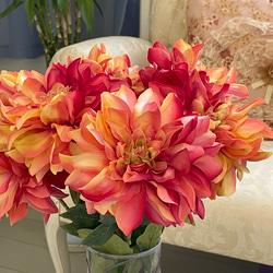 no70,6本組,ピンクのシンビジウム,アーティフィシャルフラワーアレンジ