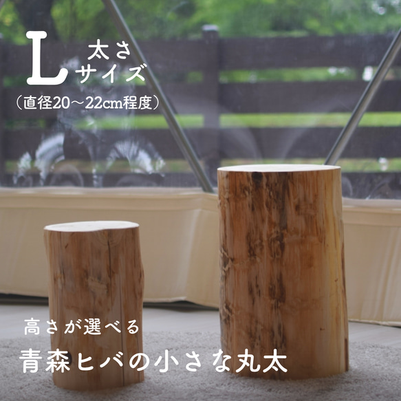 高さが選べる 青森ヒバの小さな丸太 太さサイズL 2cm厚〜 その他