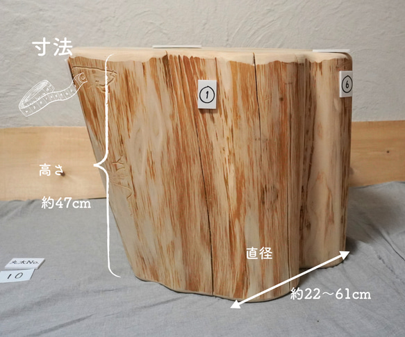 【現物のみ/送料無料】青森ヒバ丸太No.10 2枚目の画像