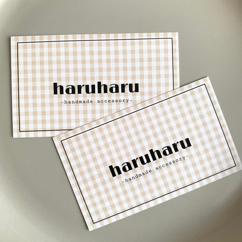 業者印刷】セミオーダー ギンガムチェック ショップカード メッセージ  