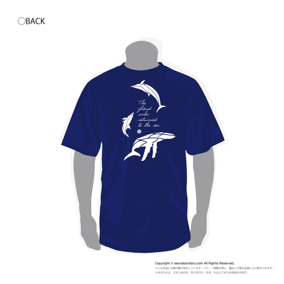 2022夏！Tシャツ【ザトウクジラ＆イルカ】パターン（メンズ） 1枚目の画像