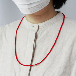 【ネックレスにもなる】実用的なマスクコード　シルク製　刺繍　シンプル　金属アレルギー　シルク　ストラップ 3枚目の画像