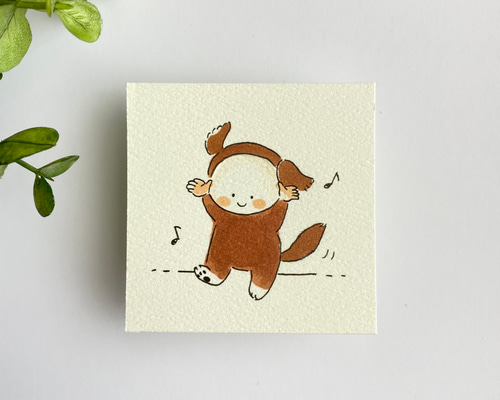 Ageha犬のイラスト ベアトップ ホワイト