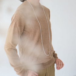 【糸のネックレス】マイクロスフィア120㎝ネックレス　フォーマル　ラメ　刺繍　軽い　洗える　金属アレルギー　キラキラ 9枚目の画像