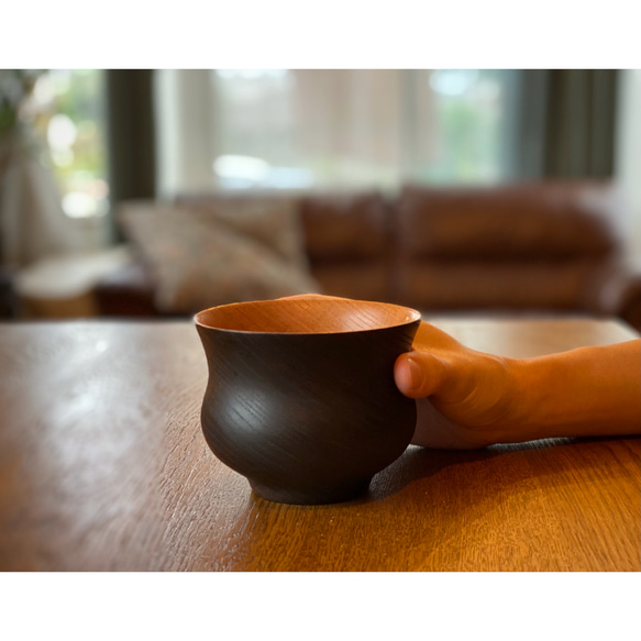 Café au lait bowl  カフェオレボウルLサイズ　欅ケヤキ 5枚目の画像