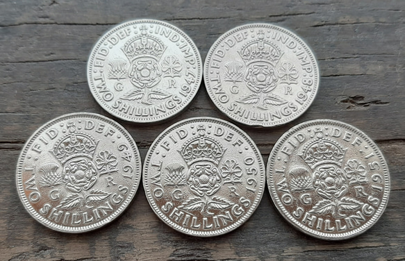 1948年 ジョージ6世 2シリング 硬貨 【美品】 イギリス 2シリング 1948