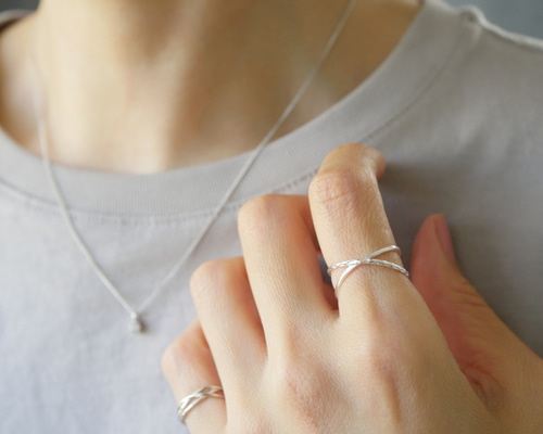 MELEMELE シルバー クロスリング 指輪*イヤーカフ 5c176f59199dae953f62ec0a836ed3