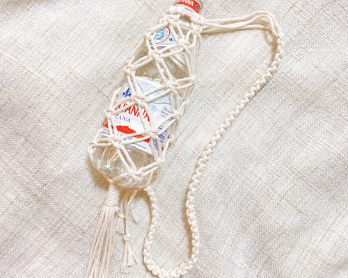 マクラメ❀ボトルホルダー　オーダーページ BOTTLE HOLDER_GD マクラメ編みボトルホルダー | CROPE STORE