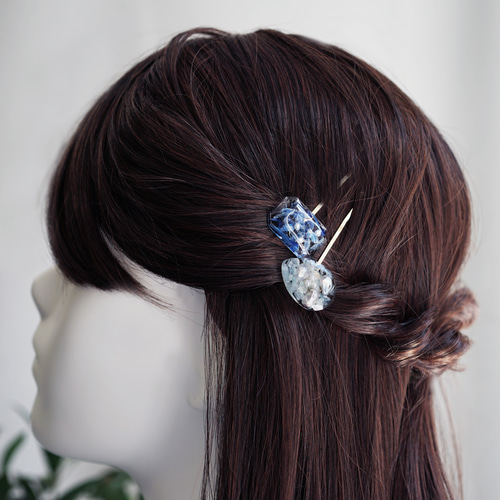 お好みにオーダー！☆宝石の水族館ヘアアクセ☆ヘアピン/ヘアゴム