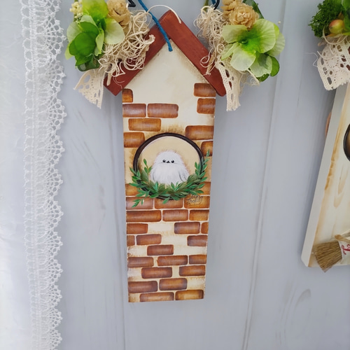 三角屋根の小鳥のおうち＊壁を彩るインテリア シマエナガちゃん F-5