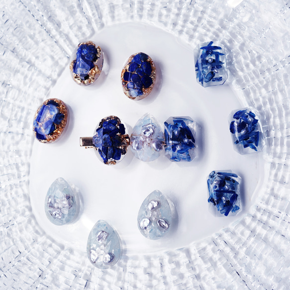 Jewel Aquarium 髮夾髮夾 ★ 青金石、海藍寶石、藍晶石 ~ Jewel Aquarium 第1張的照片