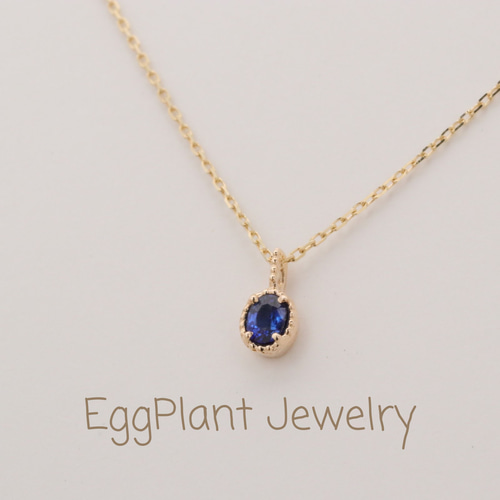 K10/一点物】サファイアネックレス ネックレス・ペンダント EggPlant 