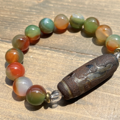 開光☆日月星観音天珠 ブレスレット dzi ＊ ΚΑйON ＊ 通販 14001999