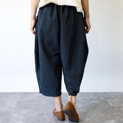 燈籠褲 8/4 長/黑色/Mikawa Textile 第3張的照片