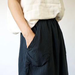 燈籠褲 8/4 長/黑色/Mikawa Textile 第5張的照片