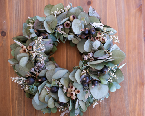 フレッシュグリーン　シック　オーバル　リース　ユーカリ　ドライフラワー　母の日 89dfe9c80ff9474c15a1bd71f7520f