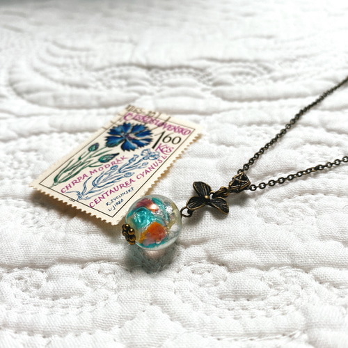 ベネチアンガラス ネックレス 4点セット　アンティーク 一点もの＊ヴィンテージベネチアングラス、シャボン玉のネックレス