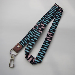 手織り裂き織ネックストラップ（ネームホルダー付き）カラフルボーダー