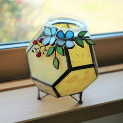 ミルクガラスのアロマランプ(花付き) 4枚目の画像