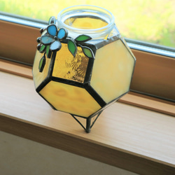 ミルクガラスのアロマランプ(花付き) 5枚目の画像